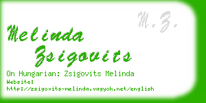 melinda zsigovits business card